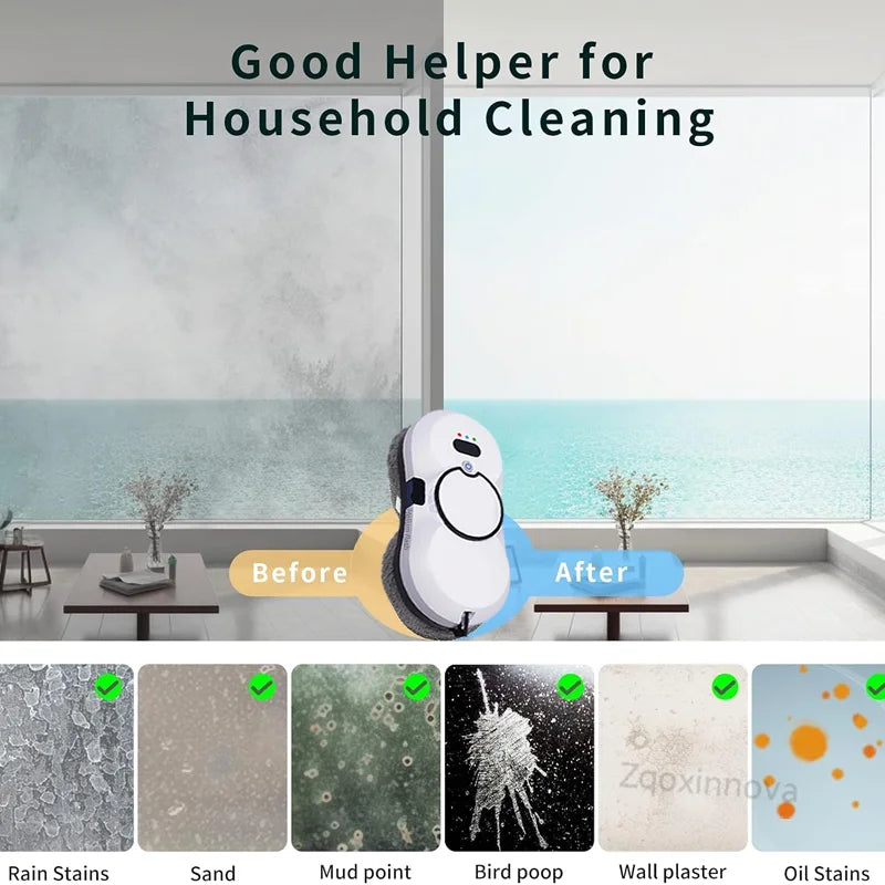 UPS System Robot Window Cleaner & Vacuum – Smart Home Appliance for Auto Glass & Floor Cleaning