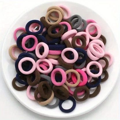 200pcs Vibrant Colorful Elastic Hair Bands for Girls & Women - Small Rubber Ponytail Holders for Stylish Hairstyles & Everyday