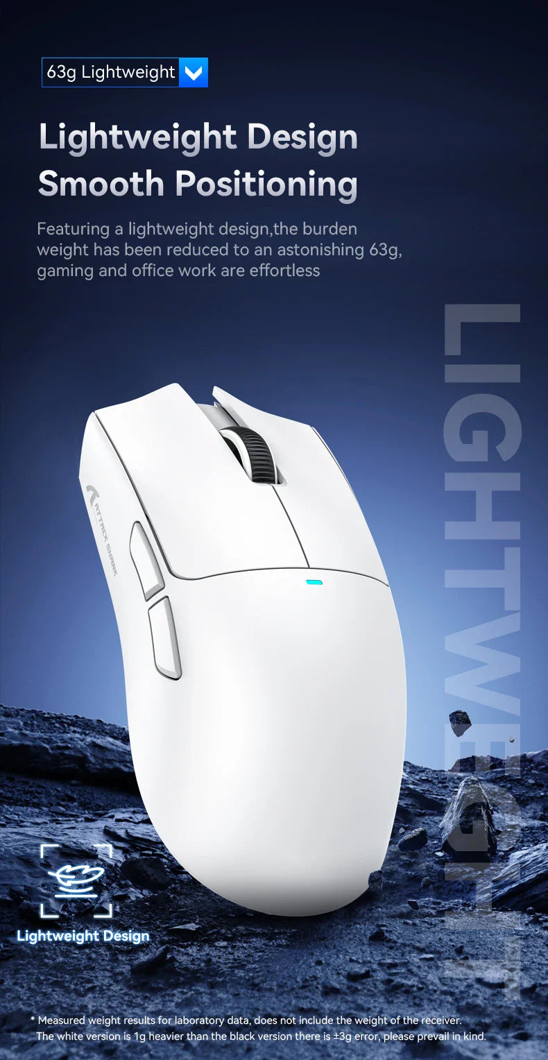 ATTACK SHARK X11 Lightweight Wireless Gaming Mouse with RGB Backlight Charging, Up to 22K DPI, PAW3311 Optical Sensor, HUYU Swit