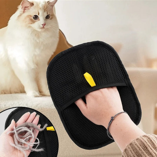 Pet Hair Removal Glove with Dual-Sided Electrostatic Bristles – For Furniture, Carpet & Clothes